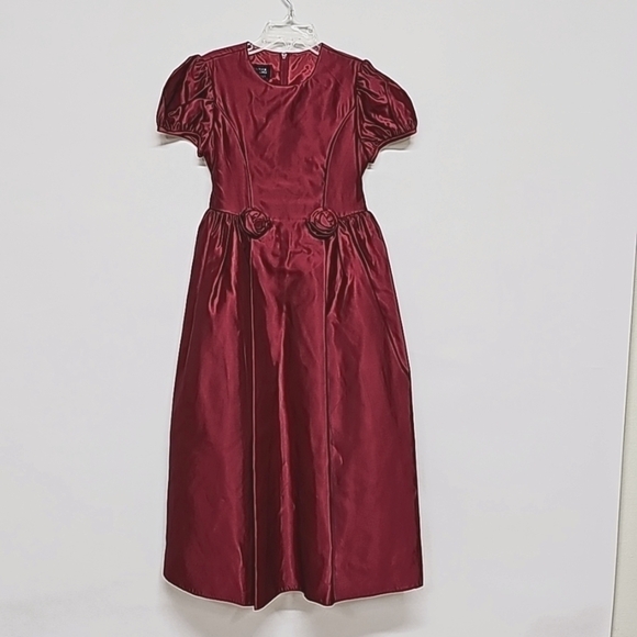 Vintage Jessica McClintock red taffeta dress. Girls size 5 - Picture 1 of 9